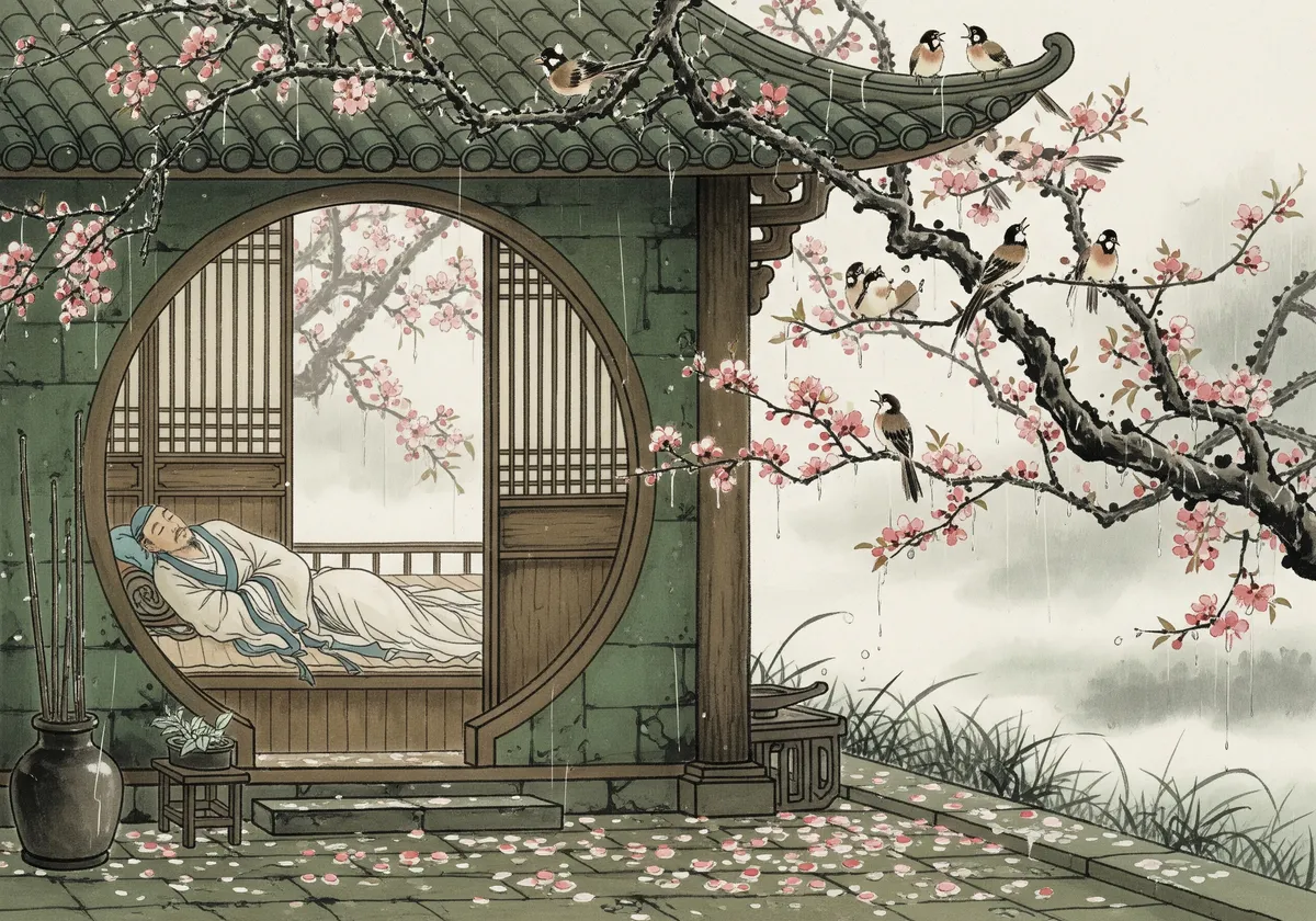 AI generated illustration for 春晓