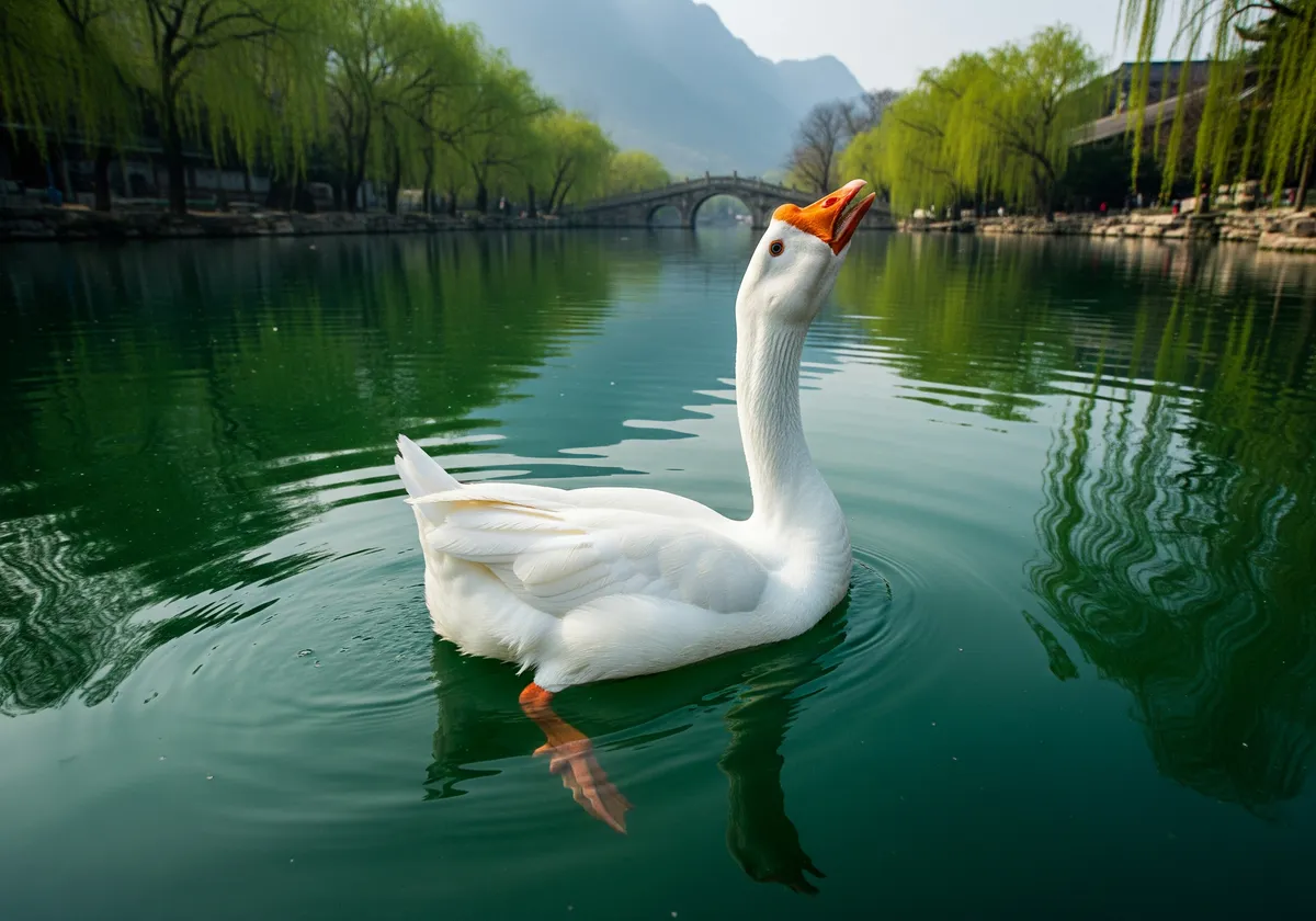 AI generated illustration for 咏鹅